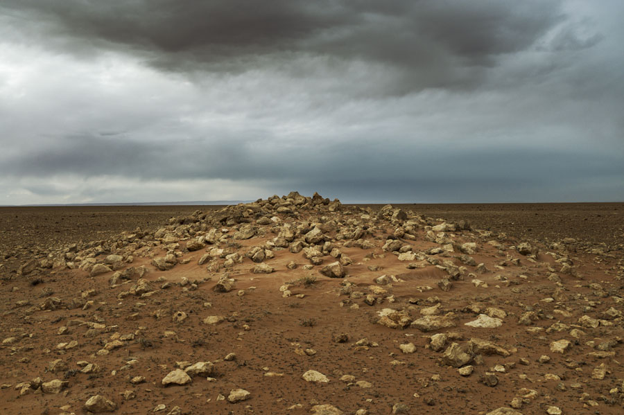 désert, tumulus, Hauts plateaux, Maroc Oriental